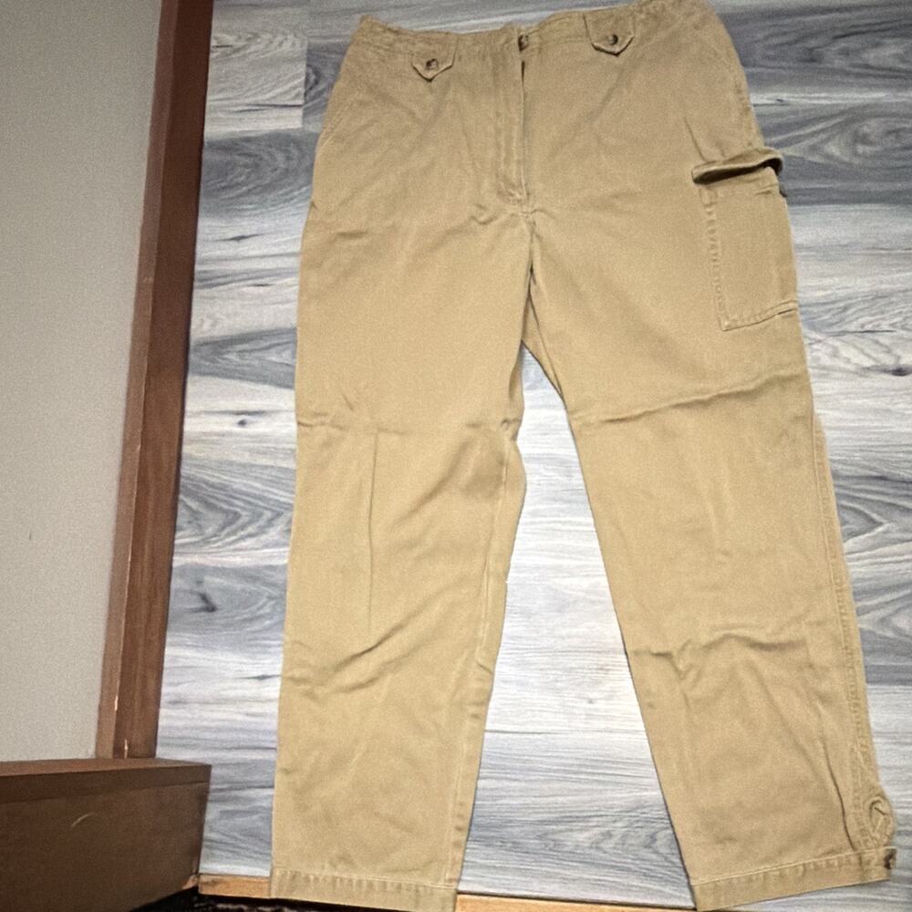 Vintage L.L.Bean Women’s 14 M Tall Cargo Pants Khaki 100% Cotton Utility